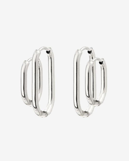 Oval Clean Hoop Bundle Silber