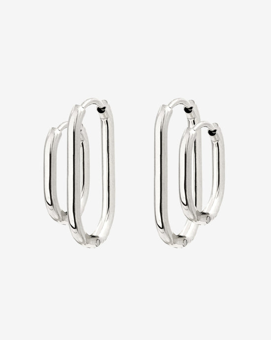 Oval Clean Hoop Bundle Silber