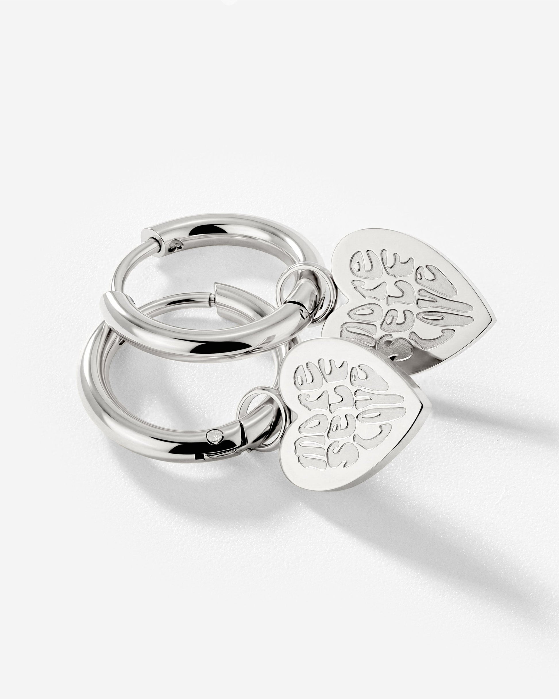 More Self-Love Hoop Set Small Silber