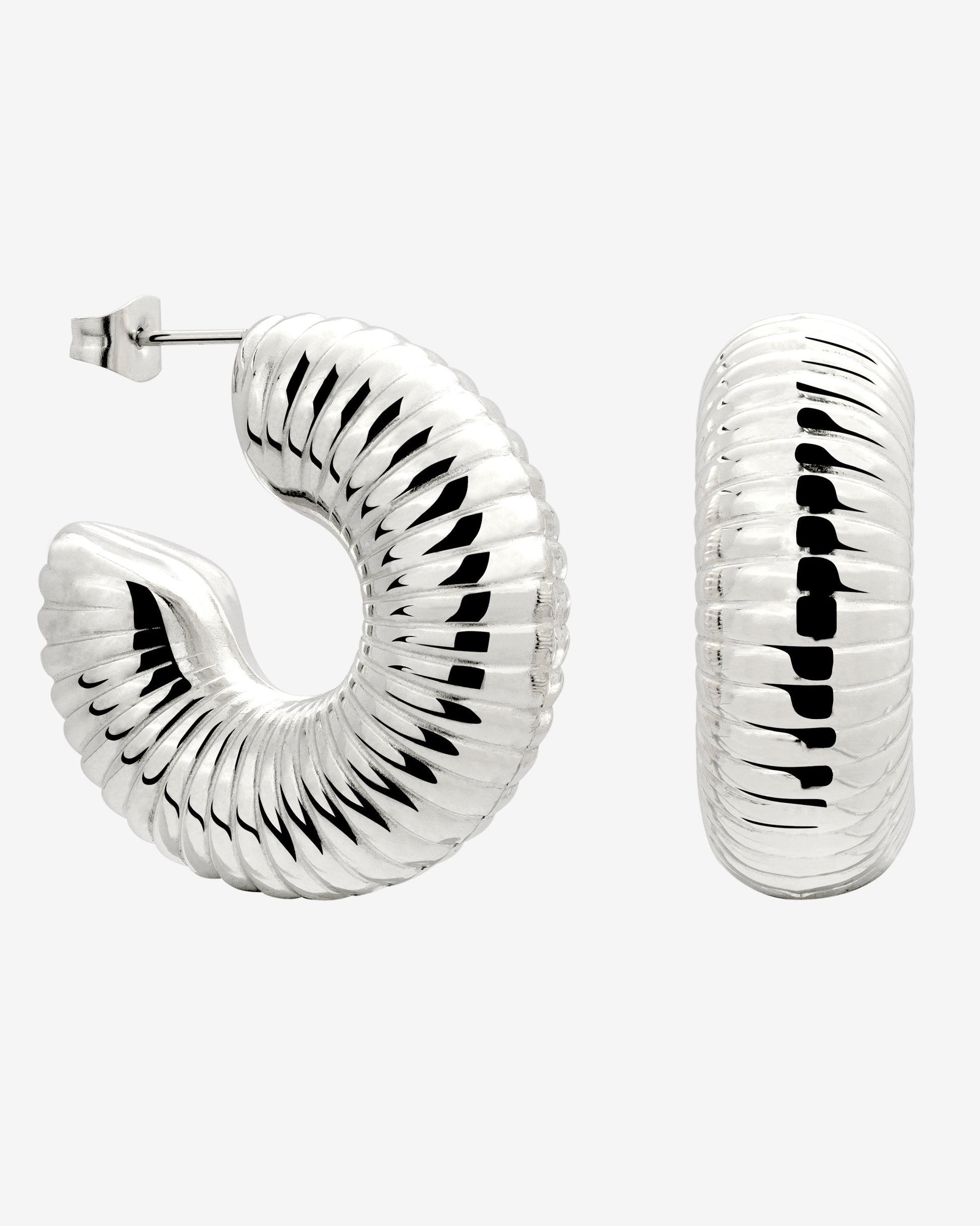 Spiral of Love Hoop Studs Large Silber