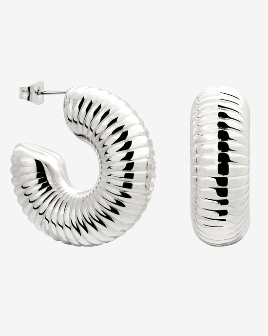 Spiral of Love Hoop Studs Large Silber