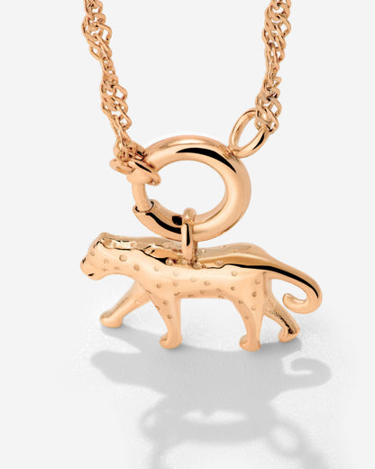 Leopard Singapore Chain Necklace Set Roségold