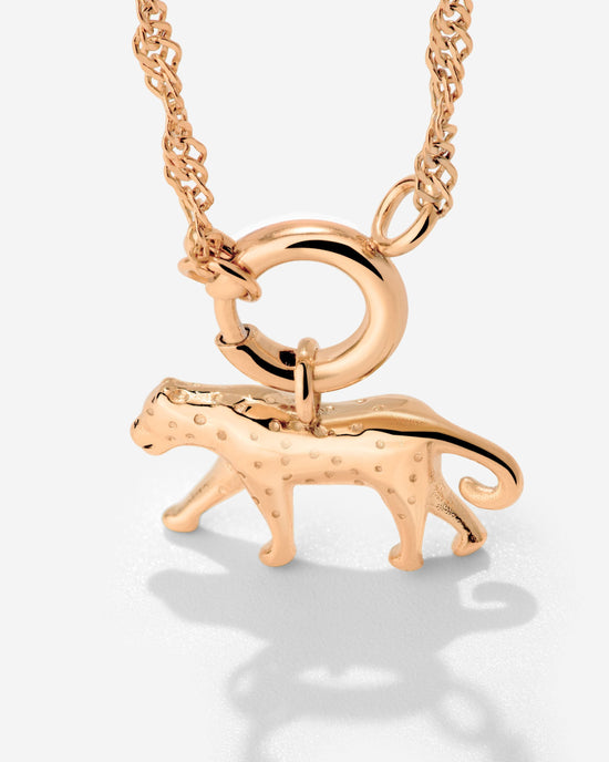 Leopard Singapore Chain Necklace Set Roségold