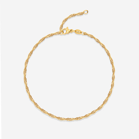 Slim Singapore Anklet Gold