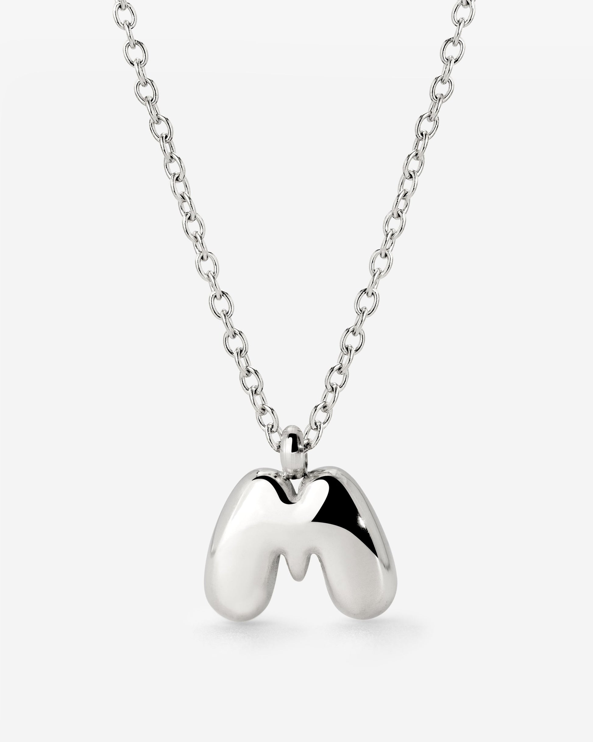 Bubble Letter Necklace Silber