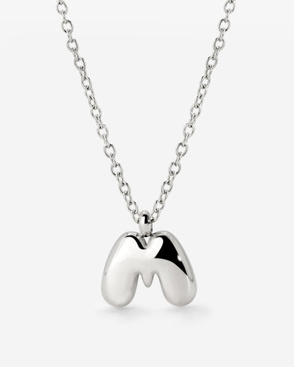 Bubble Letter Necklace Silber