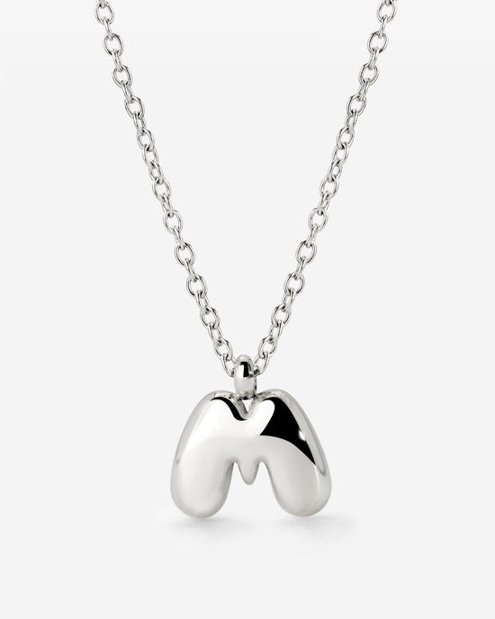 Bubble Letter Necklace Silber
