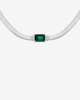 Radiant Emerald Necklace Silber
