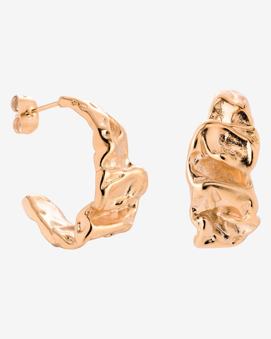 Crinkled Hoop Studs Roségold