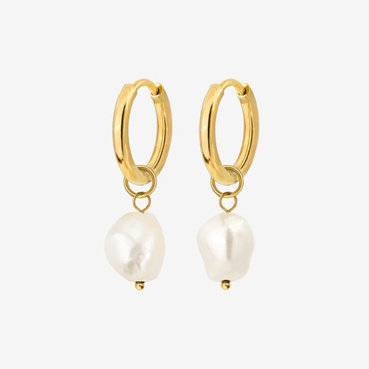 Pearly Hoop Set Gold