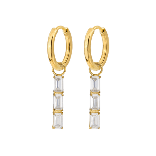 Baguette Bundle Hoop Set Small Gold