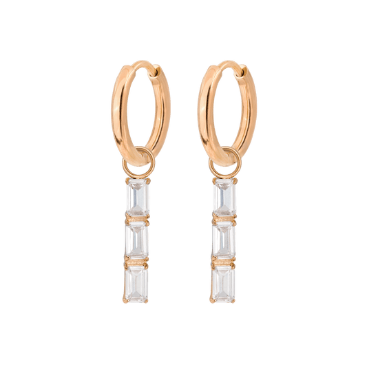 Baguette Bundle Hoop Set Small Roségold