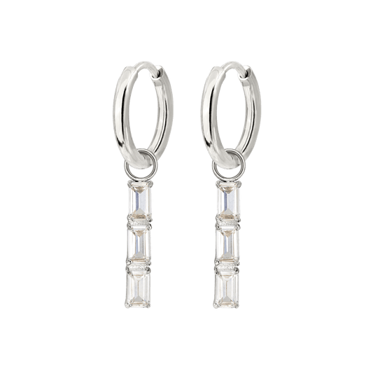 Baguette Bundle Hoop Set Small Silber