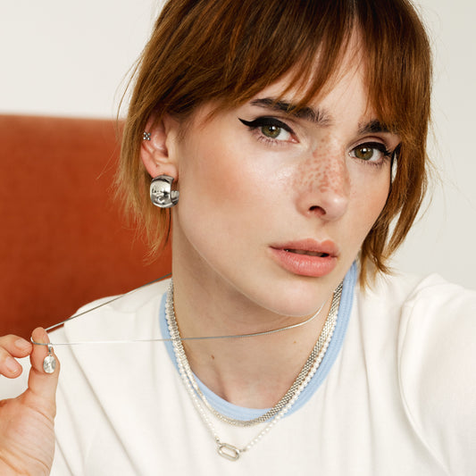 Classic Couture Hoops Silber