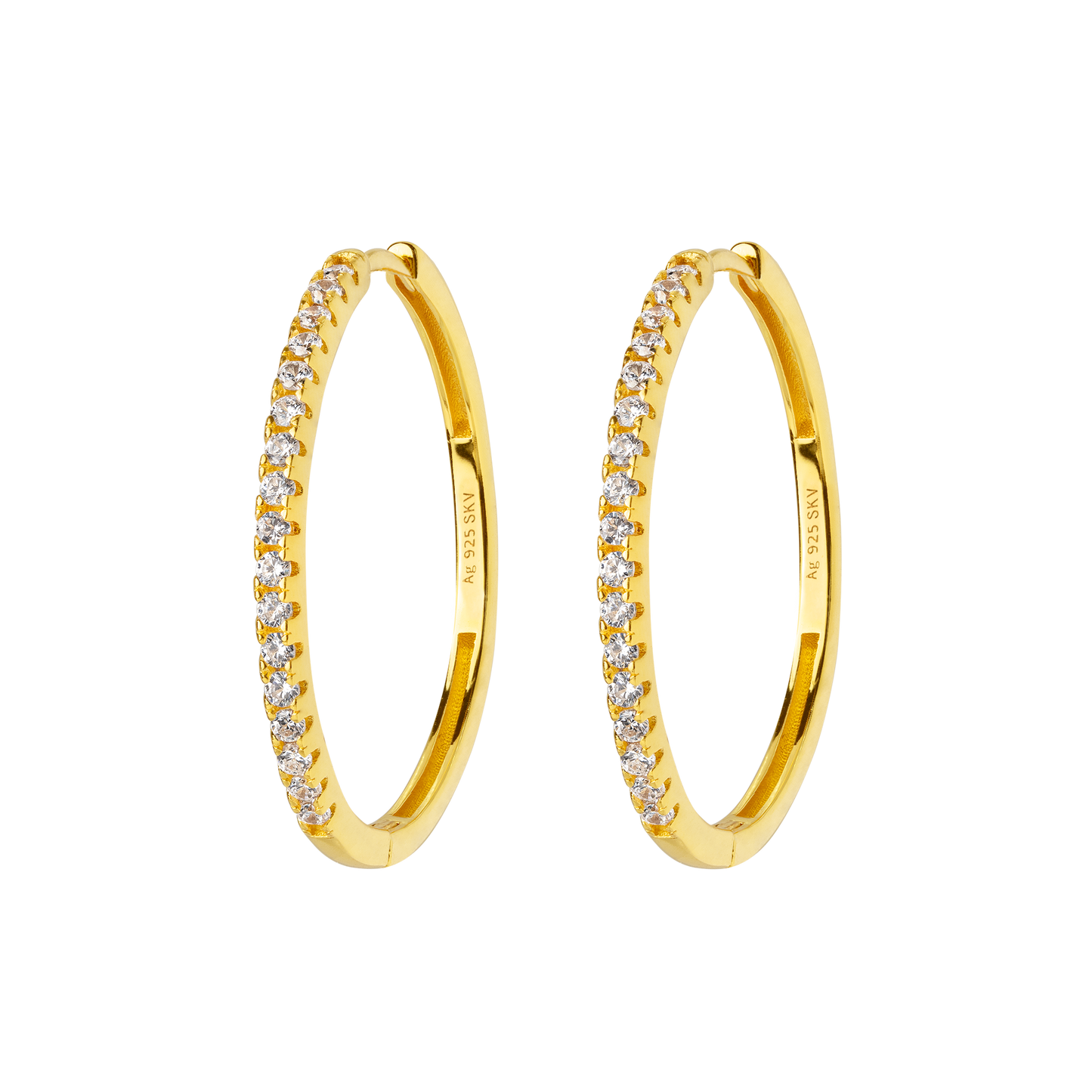 Delicate Sparkle Hoops Large Gold