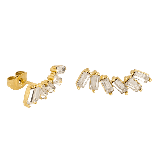 Glam Earclimber Studs Gold