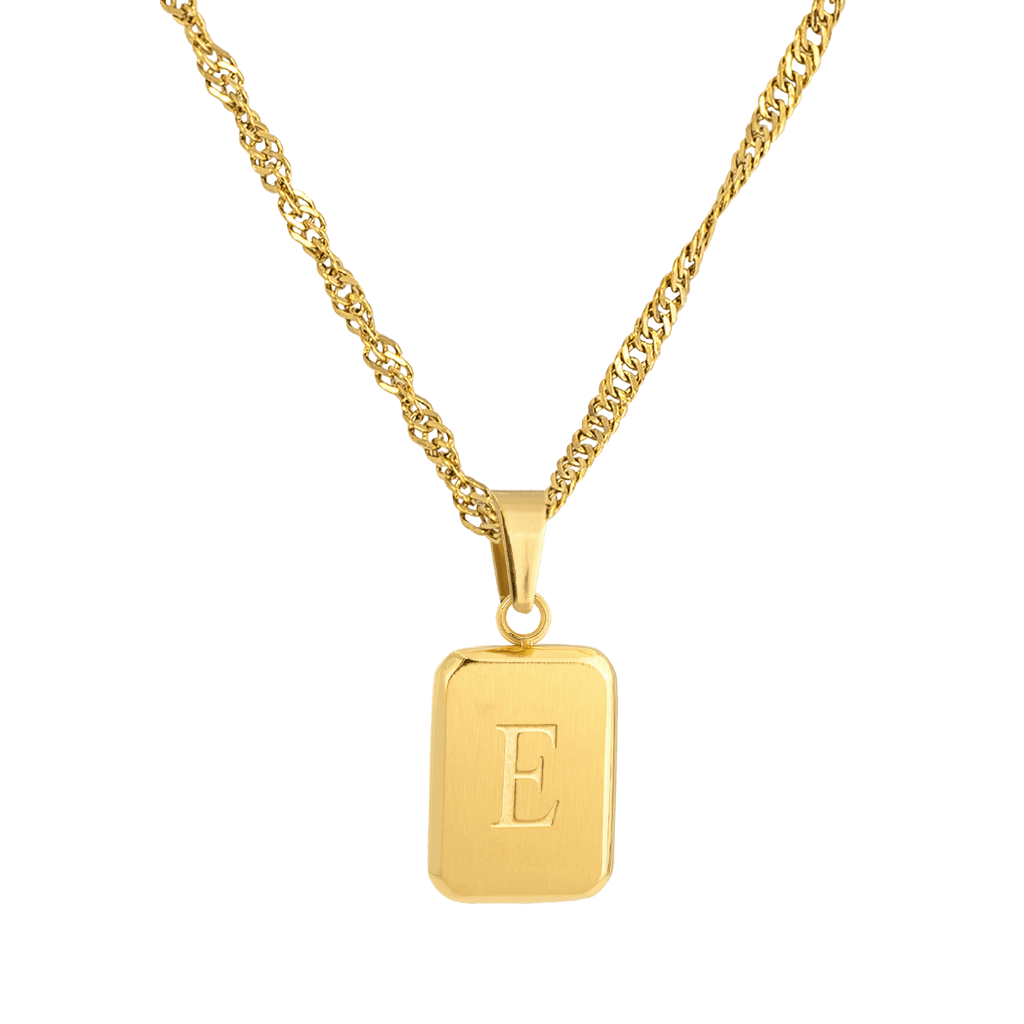 Letter Necklace E Gold