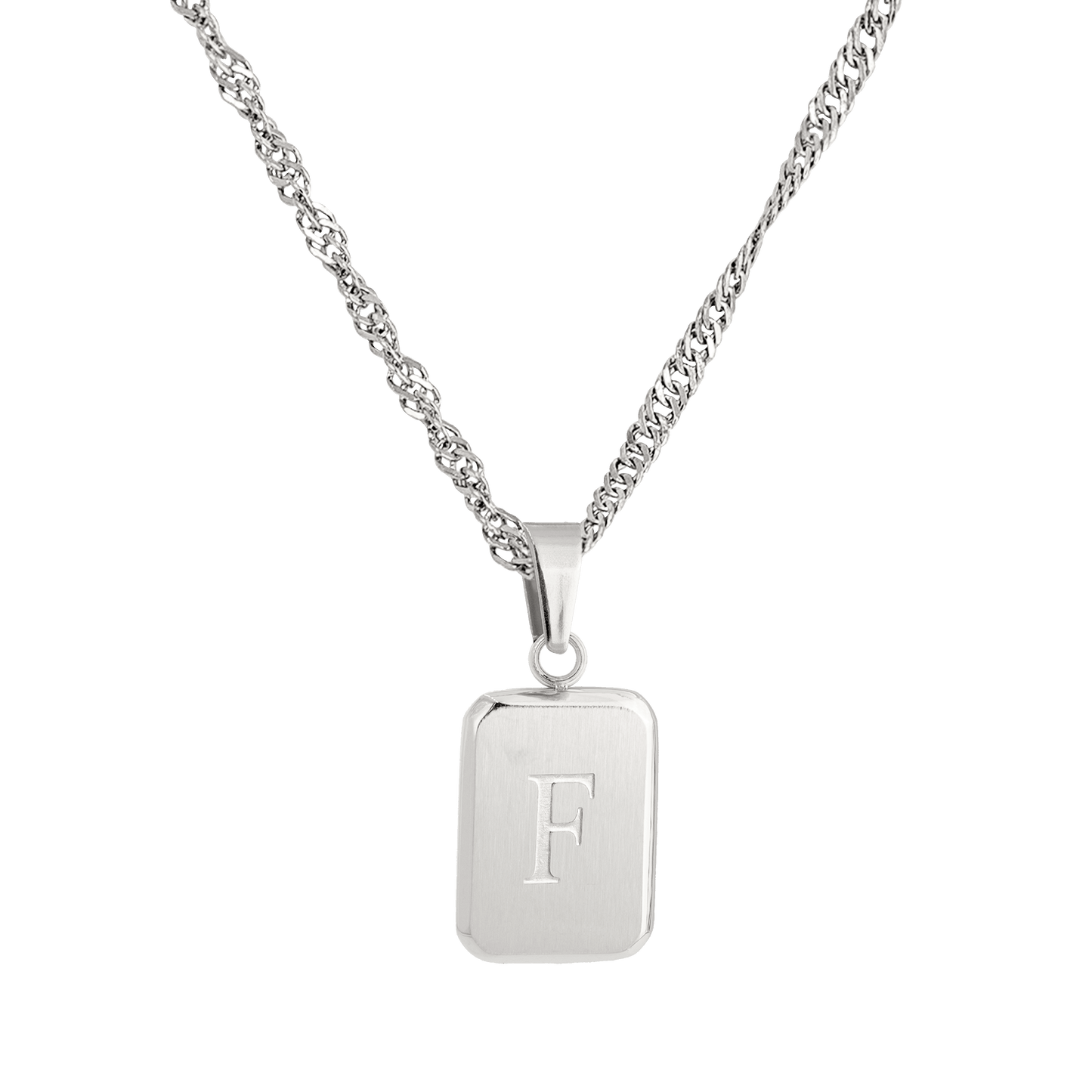 Letter Necklace F Silber