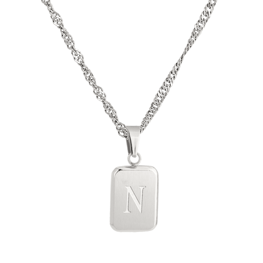 Letter Necklace N Silber