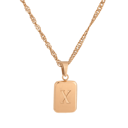 Letter Necklace X Roségold