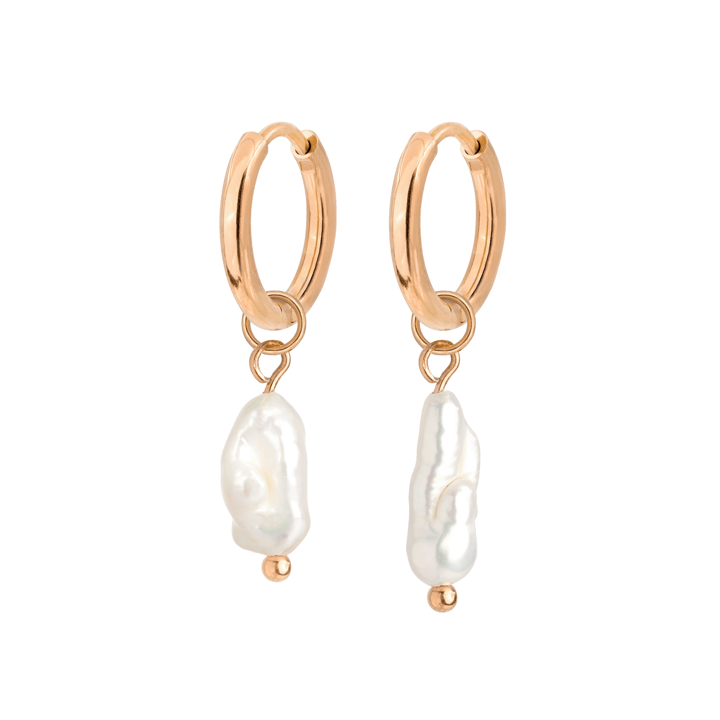 Lisas Power Pearl Hoop Set Roségold