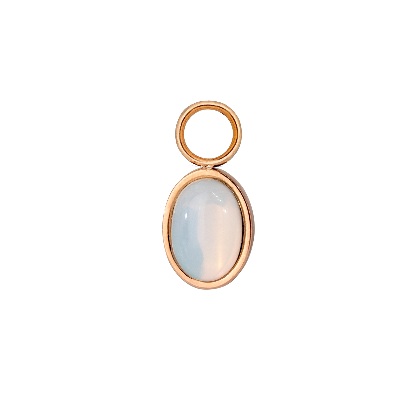 Oval Pendant Twisted Hoop Set Small Roségold