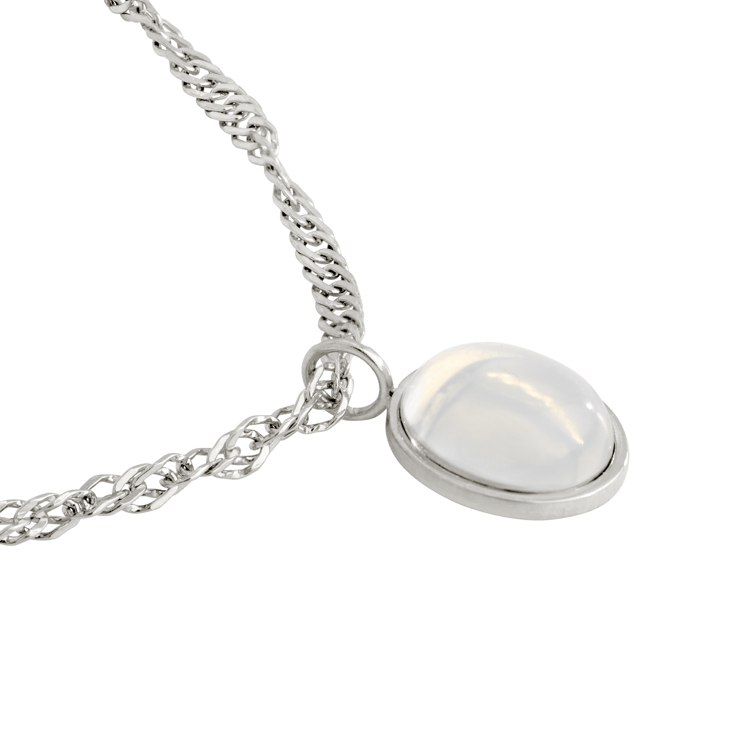 Oval Pendant Necklace Silber