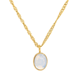 Oval Pendant Necklace Gold