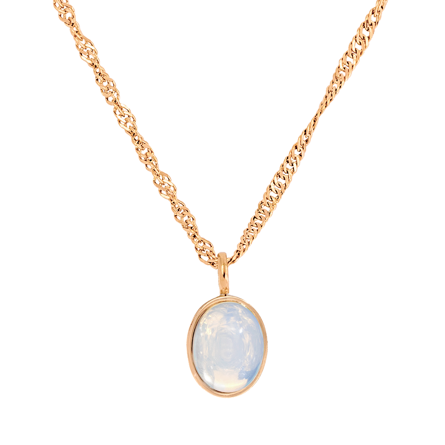 Oval Pendant Necklace Roségold