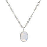 Oval Pendant Necklace Silber
