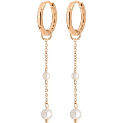 Pearl Allure Hoop Set Small Roségold