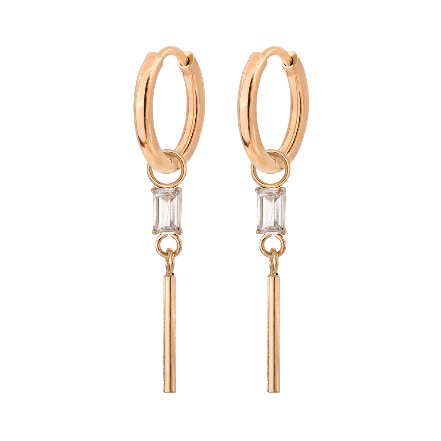 Stick and Stone Hoop Set Small Roségold