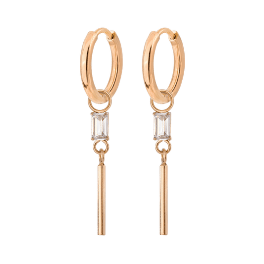 Stick and Stone Hoop Set Small Roségold