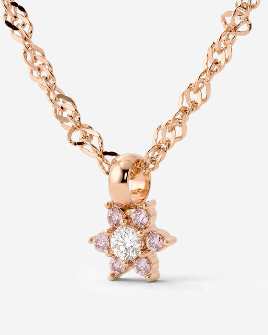 Sparkling Pink Petal Necklace Roségold