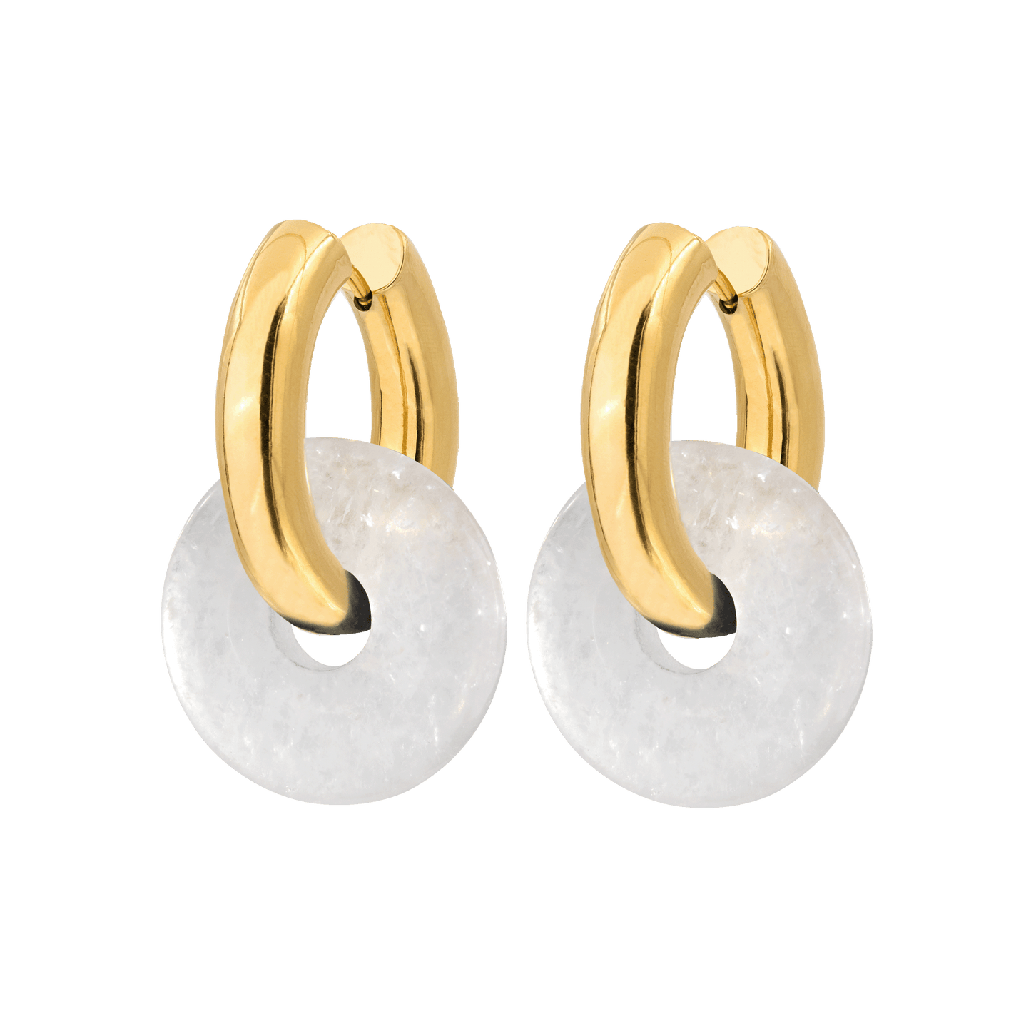 Chunky Above the Clouds Donut Hoop Set Medium Gold