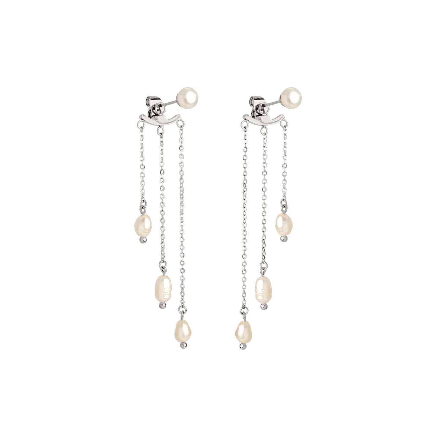 Annas Sparkle Pearl Studs Silber