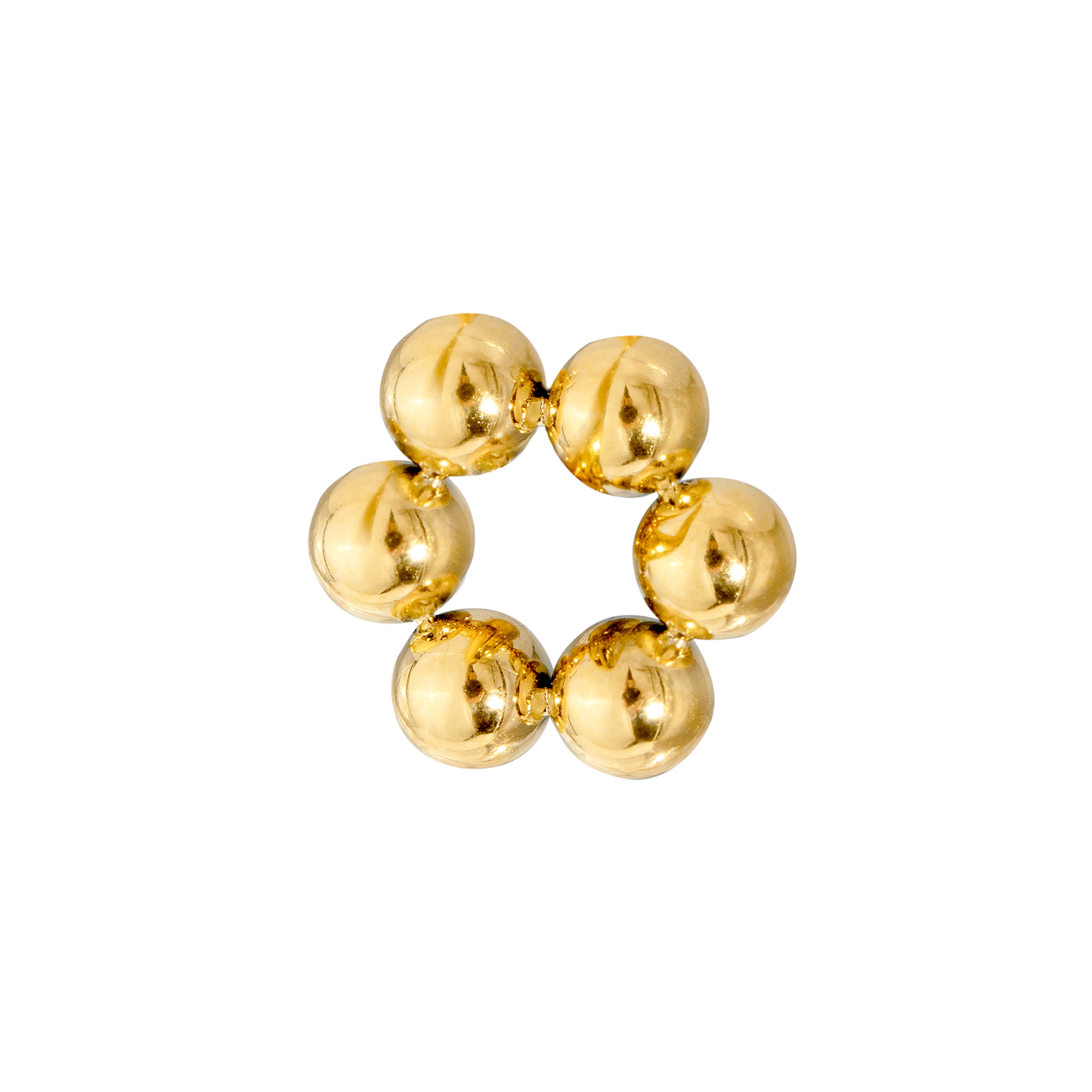 Bead Donut Oval Hoop Set Baby Gold