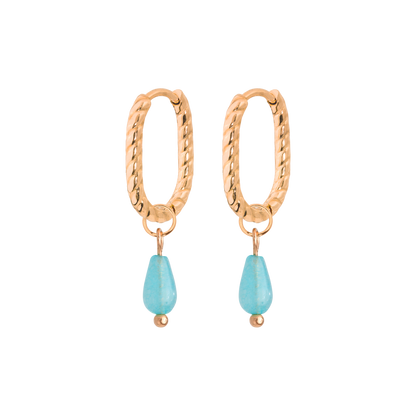 By the Pool Oval Twisted Hoop Set Baby Roségold