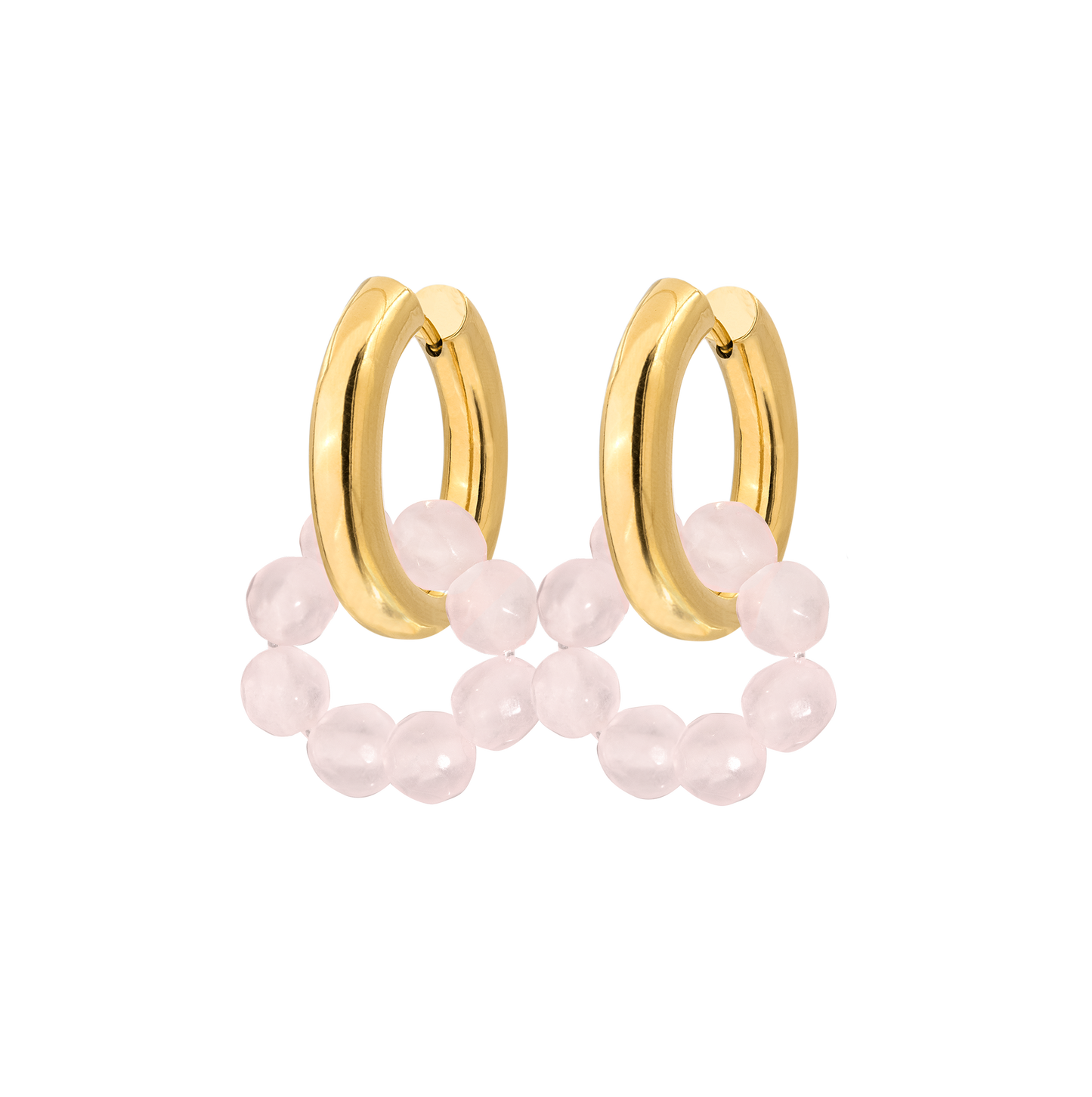 Chunky Rose Donut Hoop Set Small Gold
