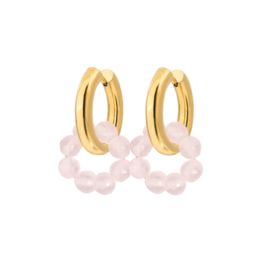 Chunky Rose Donut Hoop Set Small Gold