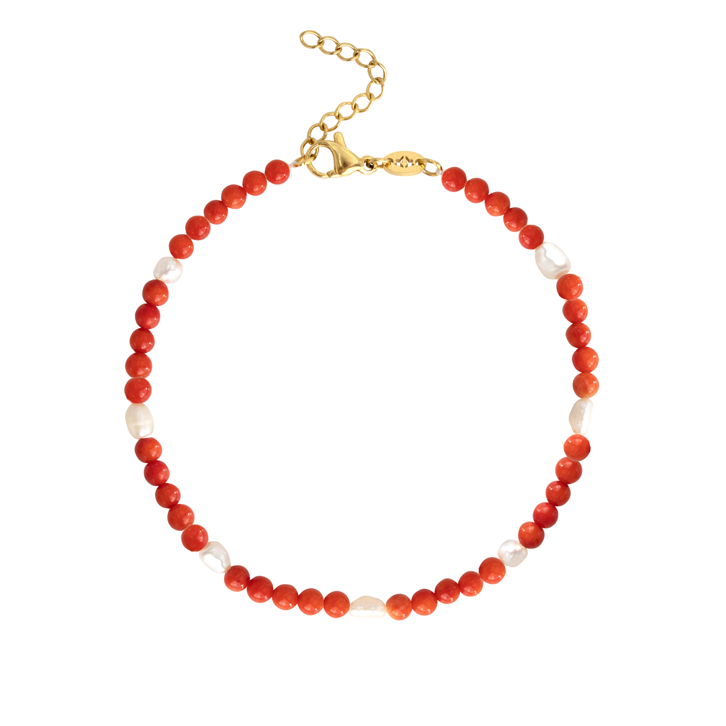 Coral Color Anklet Gold