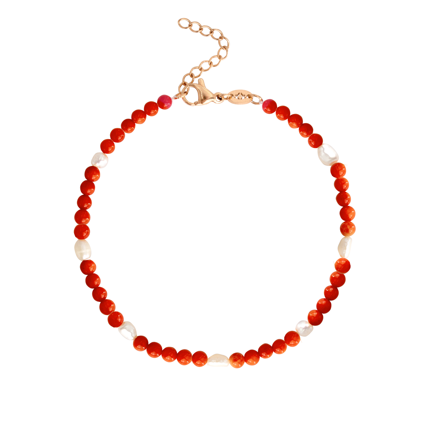 Coral Color Anklet Roségold