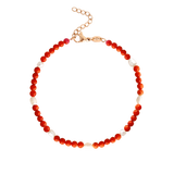 Coral Color Anklet Roségold