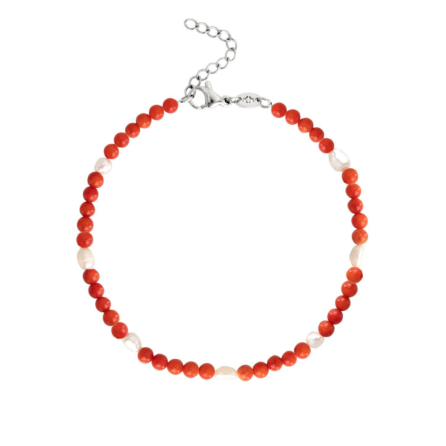 Coral Color Anklet Silber