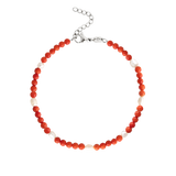 Coral Color Anklet Silber