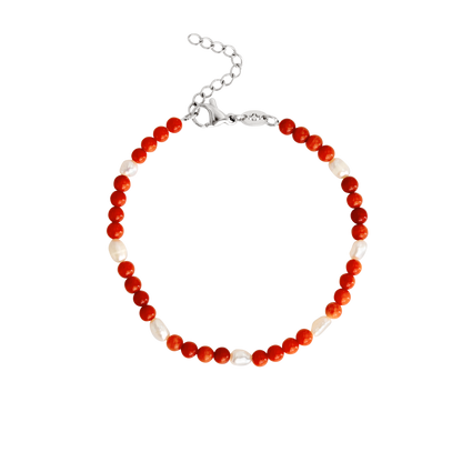 Coral Color Bracelet Silber