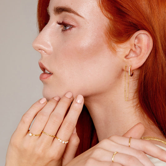 Delicate Sparkle Hoops Small Gold