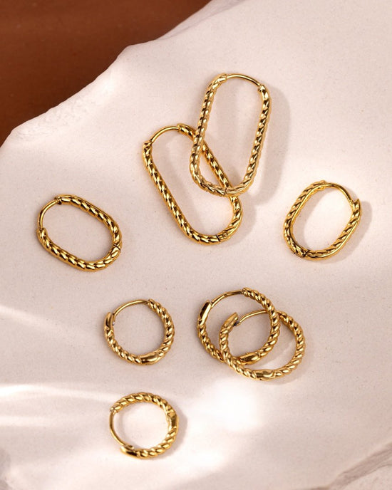 Twisted Hoop Bundle Small Roségold