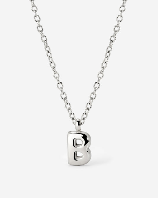 Bubble Letter Necklace Silber