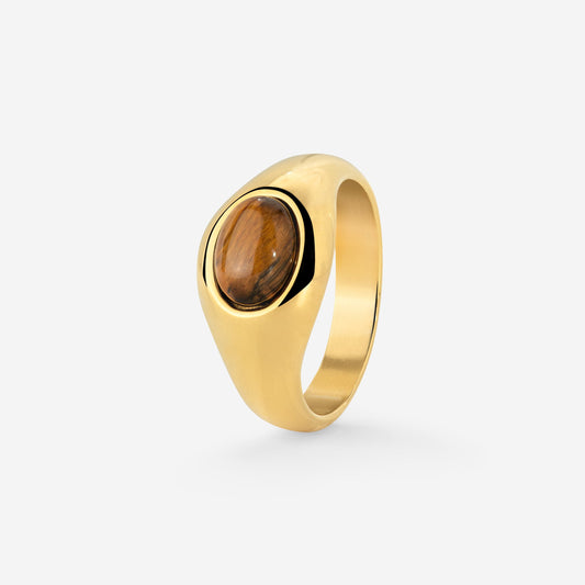 Tiger's Eye Ring Gold